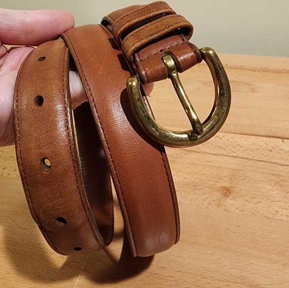 Coach Accessories Vintage Coach Brown Leather Belt Brass C Belt